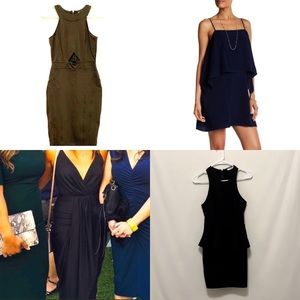 👗4 Pack Dress Bundle: Army green, Navy Blue, & Black Dresses in varying styles